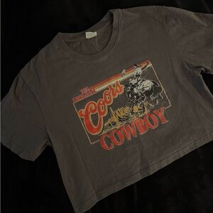 Coors Cowboy crop top- Gray